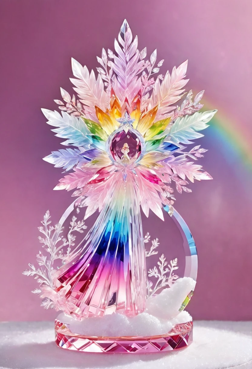 made of crystal,pink,Rainbow Colors,Snow White