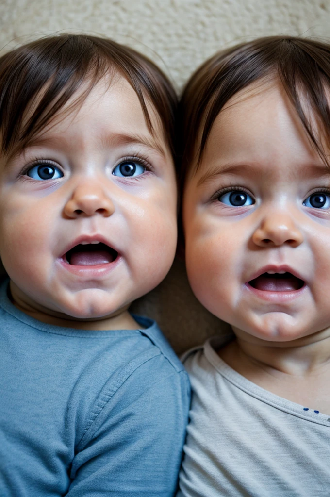 TWO DISABLED BABY TWINS ON FACES DISCONFIGURED FACE ABANDONED ULTRA REALISTIC PHOTO 4K