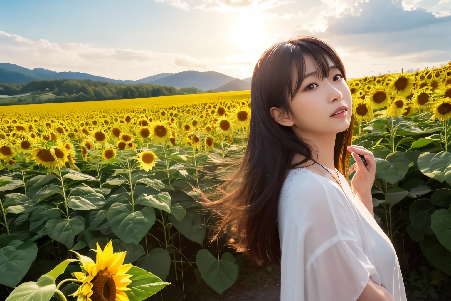 Sunflower fieldの前にはひまわりと書かれた看板がある, By Kume Keiichiro, scene: Sunflower field, scene : Sunflower field, By Toshihide Nishida, by Un'ichi Hiratsuka, Sunflower field, The sun is shining, by Yasushi Sugiyama, Written by Zhongyuan Nantianfang, By Kiyoshi Yamashita