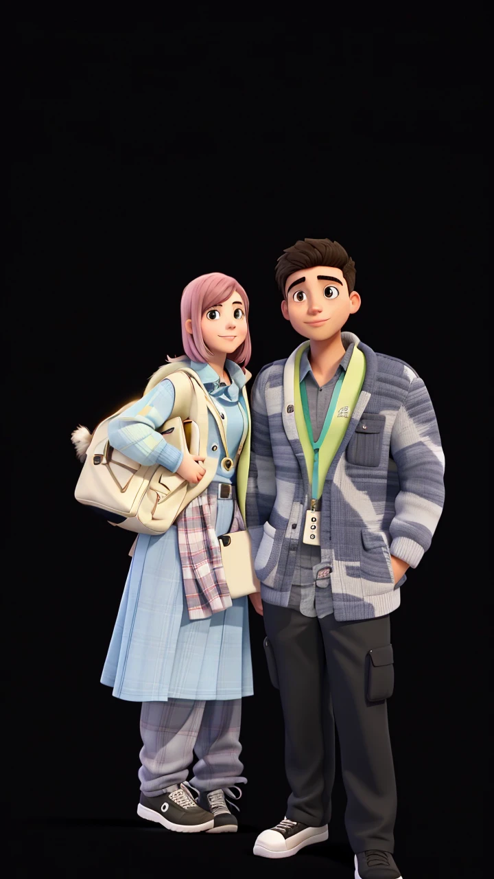 A young adult male and female taking a selfie infront of a plane