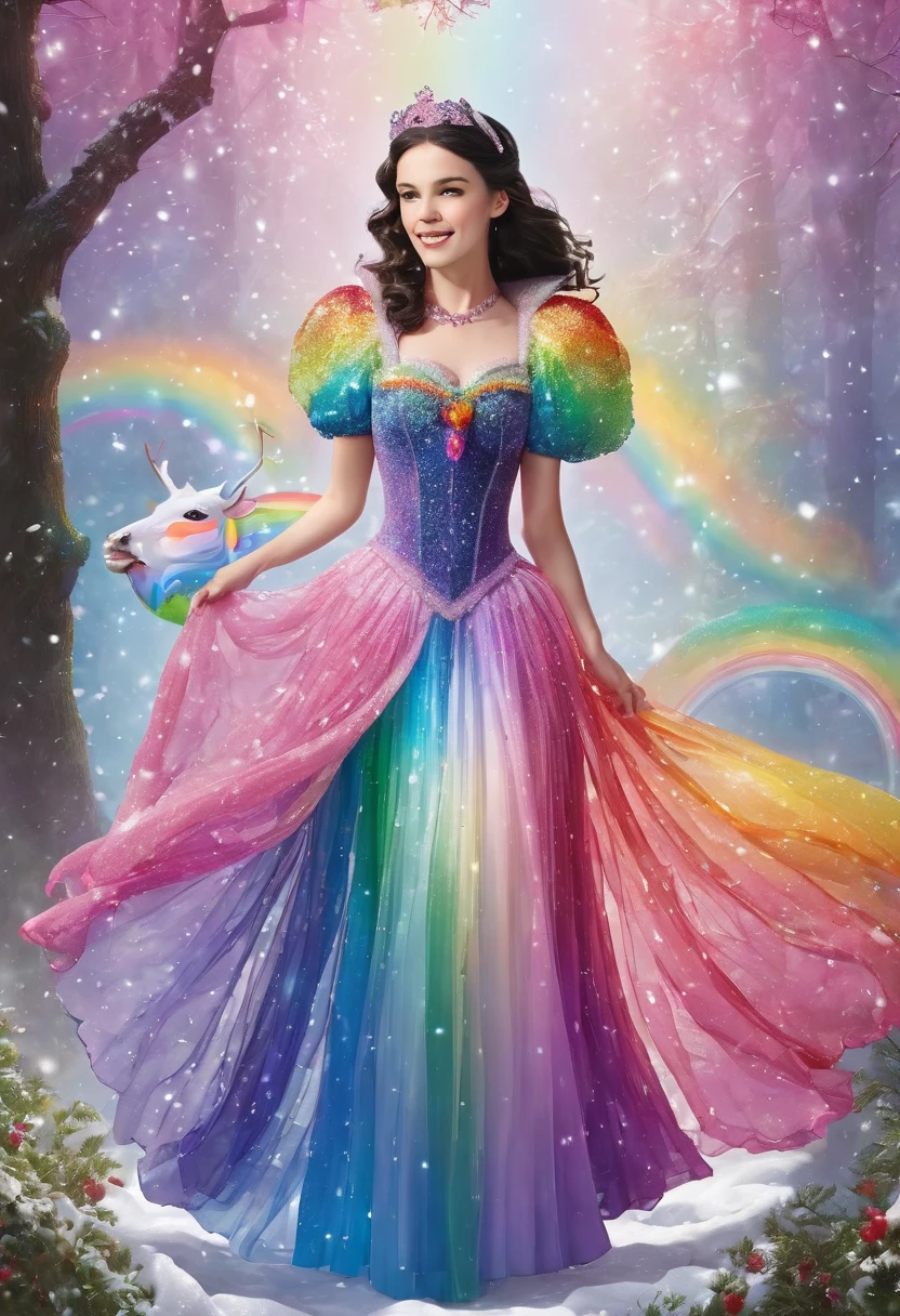 made of crystal,pink,Rainbow Colors,Snow White