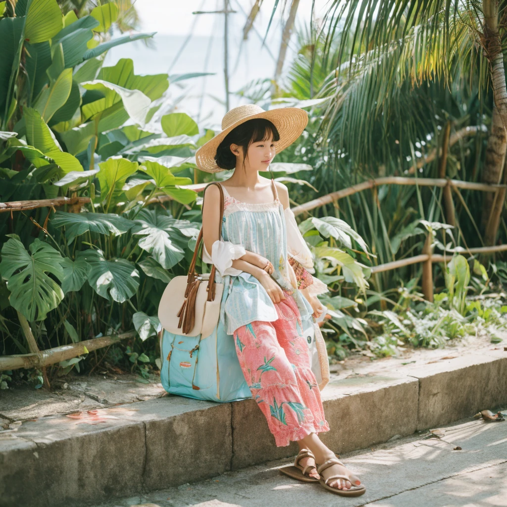 Tropical、Little Woman、Tattered clothes、Small area、Seaside