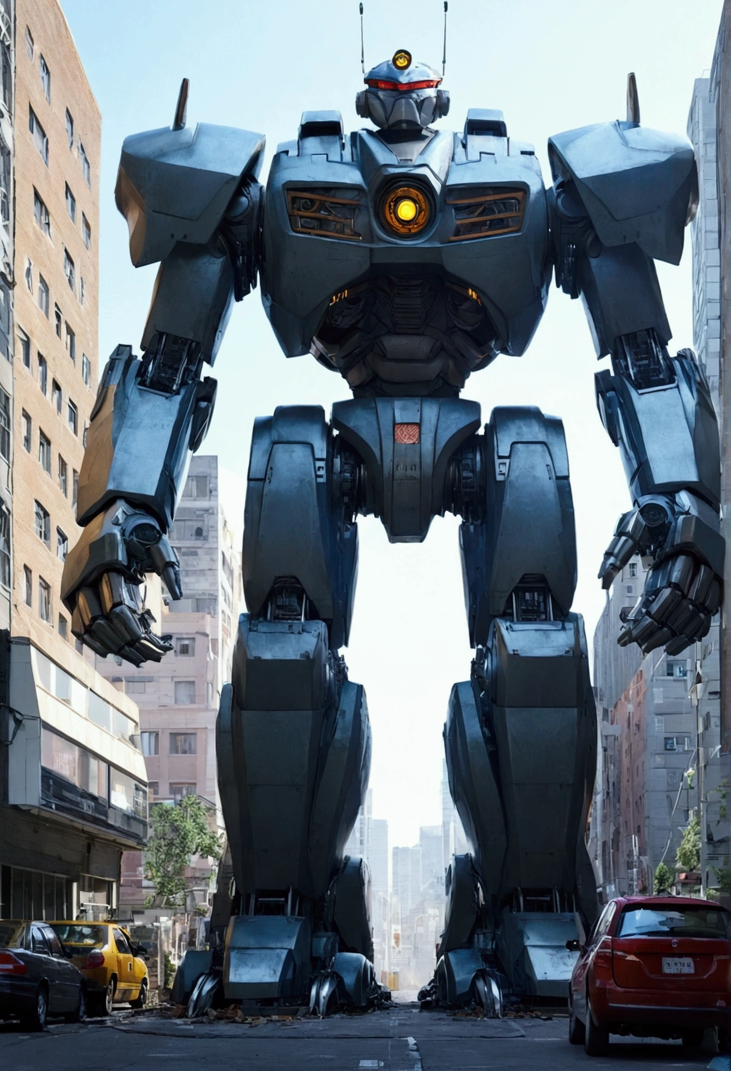 Giant Monster,Break: A giant robot stands in the city,