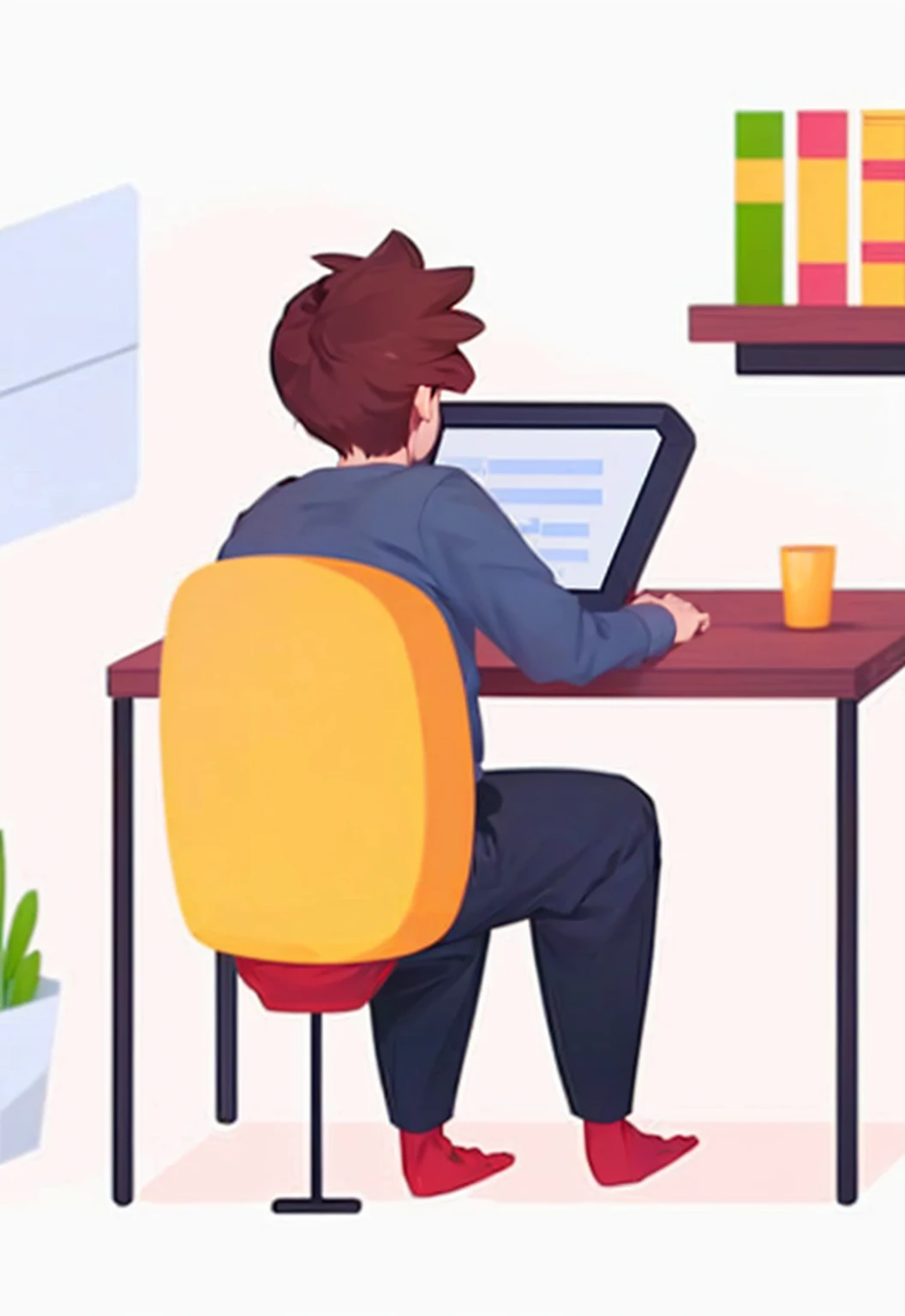 skinny 17 year old boy( very skinny) wearing glasses sitting at an office desk with using a thin computer white mouse keyboard ,with worried face (expression of despair madness,anger,closed fist,fury,anger,testa franzidas,with teeth gritted with hate,looking at computer monitor wearing nerdy short sleeve formal shirt