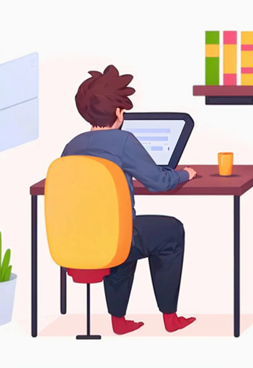 skinny 17 year old boy( very skinny) wearing glasses sitting at an office desk with using a thin computer white mouse keyboard ,with worried face (expression of despair madness,anger,closed fist,fury,anger,testa franzidas,with teeth gritted with hate,looking at computer monitor wearing nerdy short sleeve formal shirt