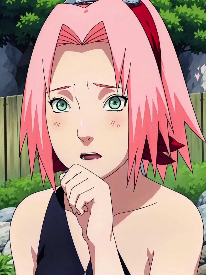 ((((Special style illustrations:1.0)))),best quality,The best animation,Create a masterpiece,Ray tracing, global illumination,upside down,1 girl,only, Knees up, Sakura Haruno , NSTDA., quality green eyes), Naked, Naked, Naked、1 girl, only, beautiful face, eyelash, nose, Glossy lip surface: 1.5), Fine skin, short cut, full body, Professional lighting, Slim figure, one woman, rift, Close your eyes., lips, short hair, open mouth, photo_ (medium sized), sleep, small size, only, (Create a masterpiece), (photoreal: 1.3), NBTC........., Superb details, (Highly detailed skin: 1.2), (best quality: 1.0), (Ultra high resolution: 1.0), lie down, Armpit hair, outdoor, In the forest, Lie on your back., Drooling, sexy tits, Bangs, sweat a lot, look at suffering..., expression of pain, information