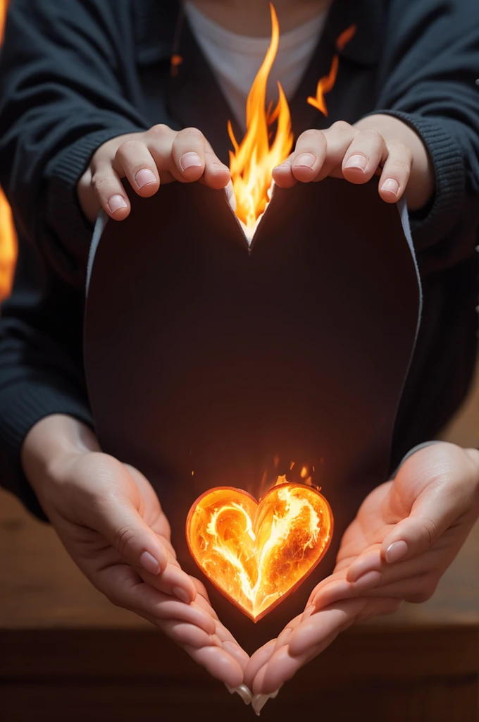 A heart on fire