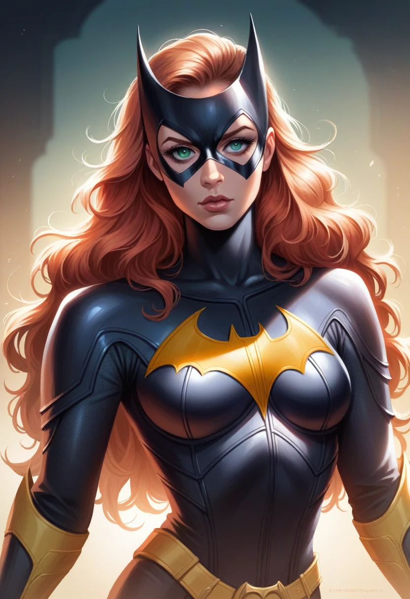 A highly detailed, epic female character in video game style armor, similar to Batgirl from the Batman movies, beautiful detailed eyes, beautiful detailed lips, extremely detailed eyes and face, long eyelashes, detailed armor, intricate designs, beautiful flowing hair, dynamic pose, dramatic lighting, cinematic composition, deep rich colors, fantasy, digital art, 8k, high resolution, photorealistic, masterpiece