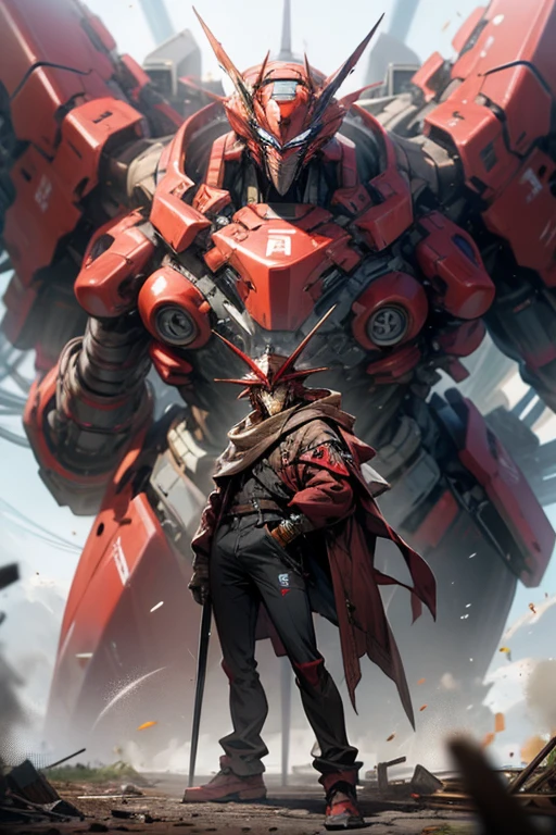 Giant Monster,Break Standing face to face with a giant robot.