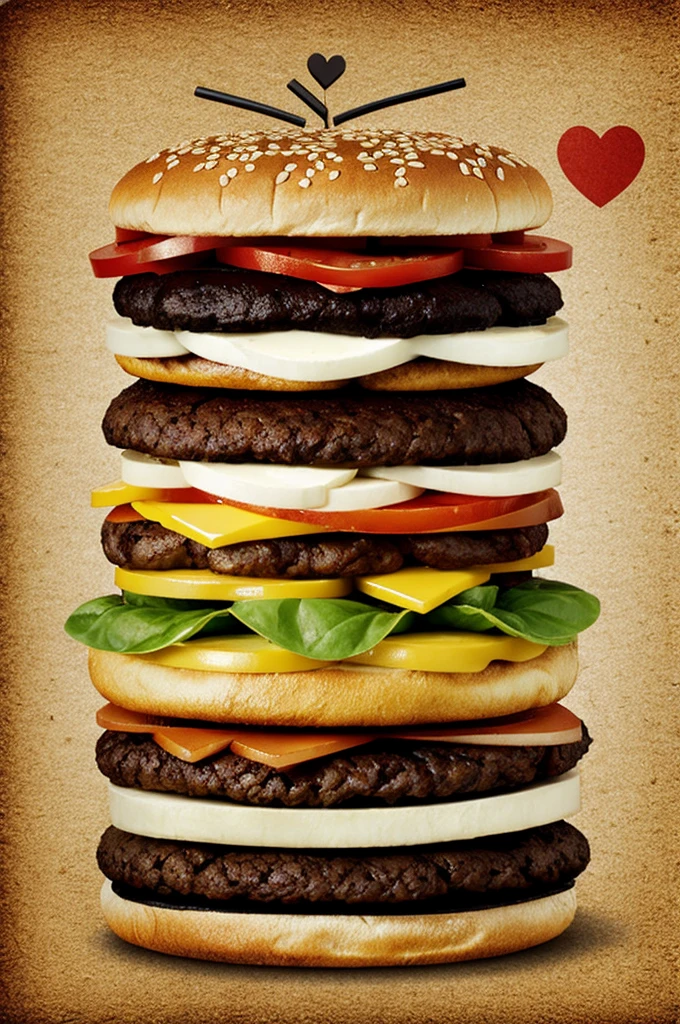 Emoji hamburger line art black 