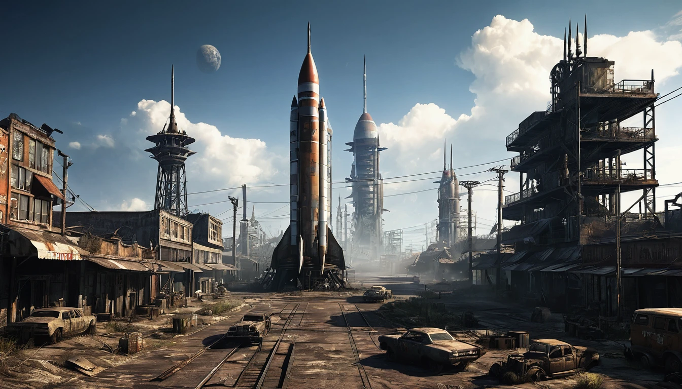 missile rocket city post apocalyptic