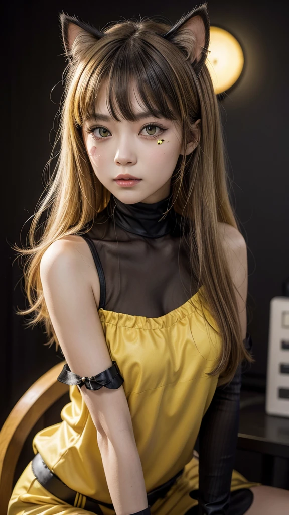 Yellow eye black cat