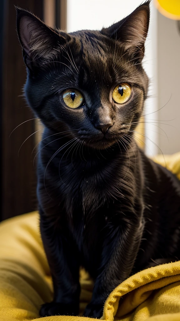 Yellow eye black cat