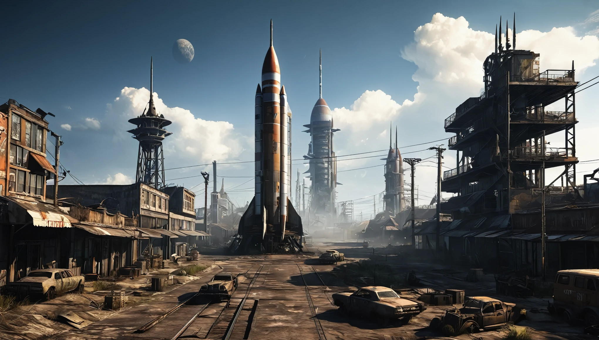 missile rocket city post apocalyptic
