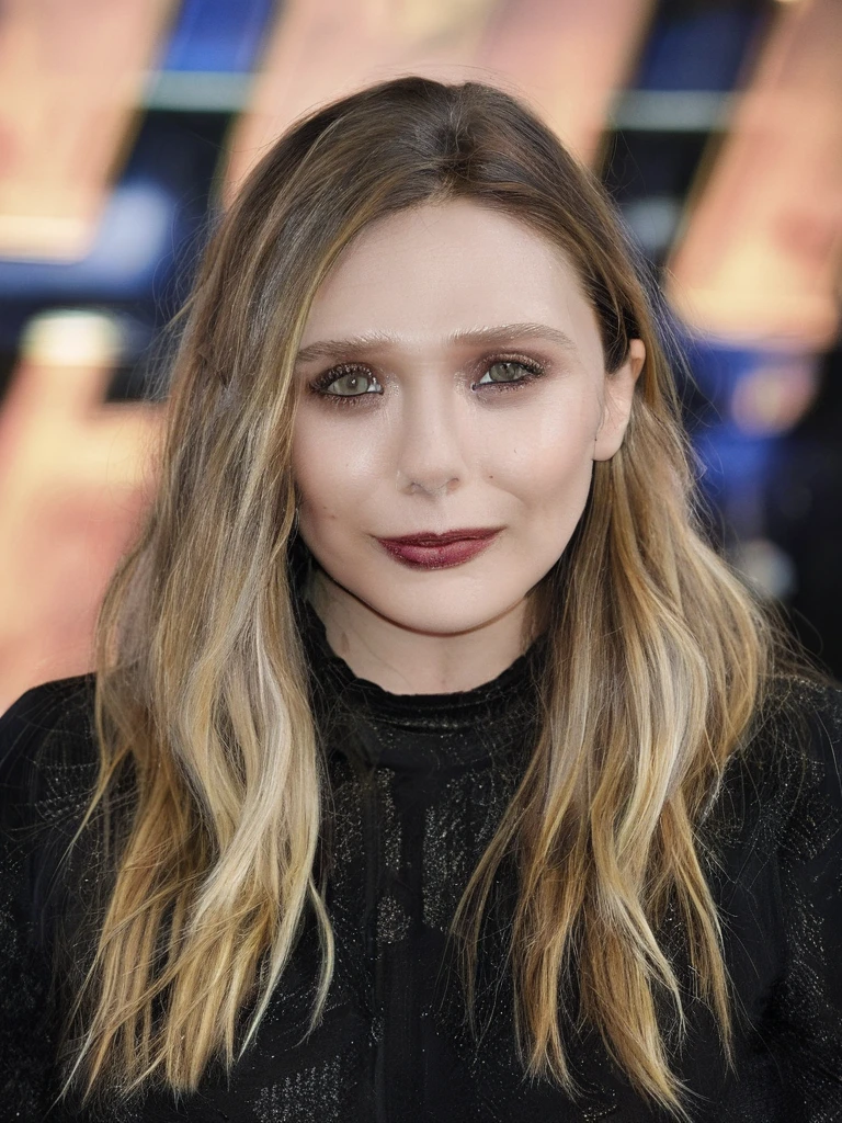 hyper realistic Elizabeth Olsen showing her , bra, realistic body, detailed skin texture, realism, ultra hd, 8k resolution.