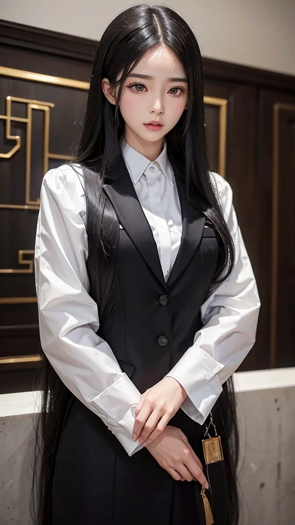 สาวสวยTwo meter long hair, long black hair, wear a suit, wear a suit over it., Turn off all buttons., (เสื้อเชิ้ตwhite), (Thai women&#39;necktieสีดำ), (military rank insignia), (กระโปรงสั้นwhite), tight, (Dynamic posts), full body, (big breasts, Thin body, small waist, hips raised, small thighs, Long legs), A gigantic rift, high-heelsสีดำ, business woman, beautiful woman, Wear a suit and tie., Short skirt, busines suitwhite, กระโปรงดินสอสั้นwhite, busines suitรัดรูป, All white outfit, Emphasize the curves of the body, (สาวสวยTwo meter long hair, my hair is very long., extra long hair, long black hair), busines suit, (Italian style suit, two button suit), (italian dress, white สูท, Set of two buttons), (Women's Suit, women&#39;s business suit, white), (สูทผู้หญิงwhite), (เสื้อเชิ้ตwhite), necktie, (necktieสั้นสีดำ, necktieสีดำ, necktieผอม, ถักnecktie), (military rank insignia), (Short pencil skirtwhite), (Dynamic posts), full body, (A gigantic rift), (big breasts, Thin body, small waist, hips raised, small thighs, Long legs), high-heelsสีดำ, (Short pencil skirt, white), Wearing a suit for a business woman, (Wearing a white businesสูท, busines suitหญิงwhite), (tight, military regalia, เสื้อwhite, กระโปรงwhite), Long legs, (black shoes), (Two gold สูท buttons, Two meter long hair, Form-fitting suit, เสื้อสูทwhiteทรงธรรมดารัดรูป), (black shoes, high-heels), (stand, walk, elegant posture, Dynamic posts), short dress, earring, garden, modeling, ภาพfull body, เหมือนfull body