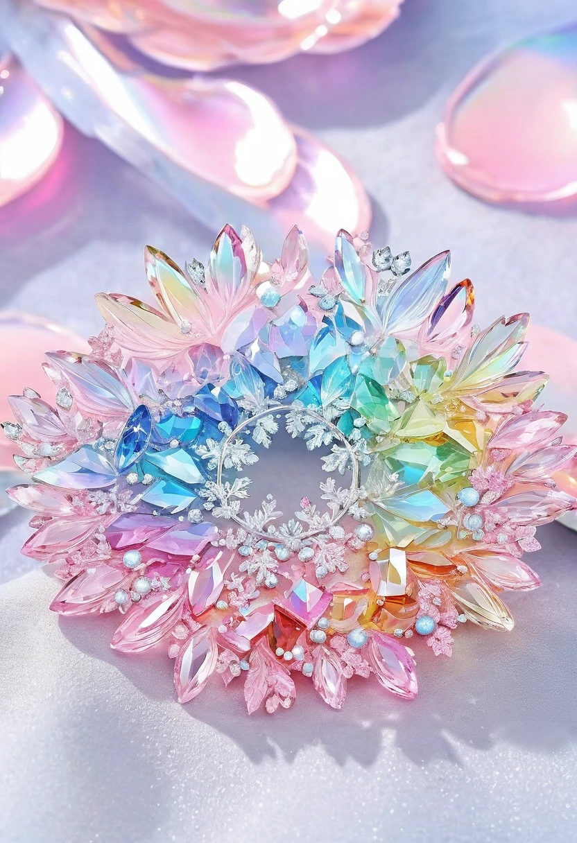 made of crystal，pink，Rainbow Colors，Snow White