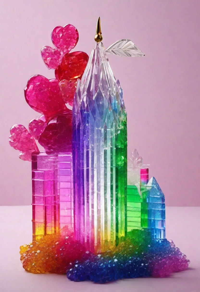 made of crystal,pink,Rainbow Colors,Snow White