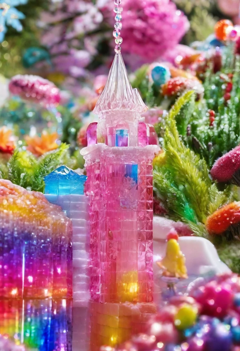 made of crystal,pink,Rainbow Colors,Snow White