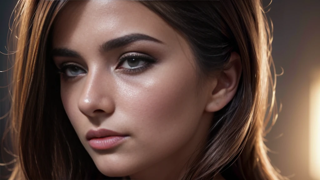 a beautiful woman with expressive emotions, detailed facial features, long eyelashes, (best quality,4k,8k,highres,masterpiece:1.2),ultra-detailed,(realistic,photorealistic,photo-realistic:1.37),intricate details, stunning portrait, cinematic lighting, dramatic shadows, vibrant colors, emotional depth, thoughtful expression, (emotional:1.4), serene, melancholic, (digital painting:1.2), (concept art:1.1)