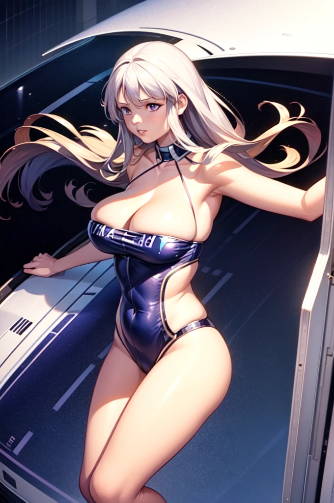 8K, detailed, anime, smooth anime CG art, masterpiece, high quality, highres, best quality, highres, 1girl, disheveled hair, illustration, focus on face, simple background, azur lane, enterprise, perfect face, perfect legs, no pants, full lips, add_detail:-3