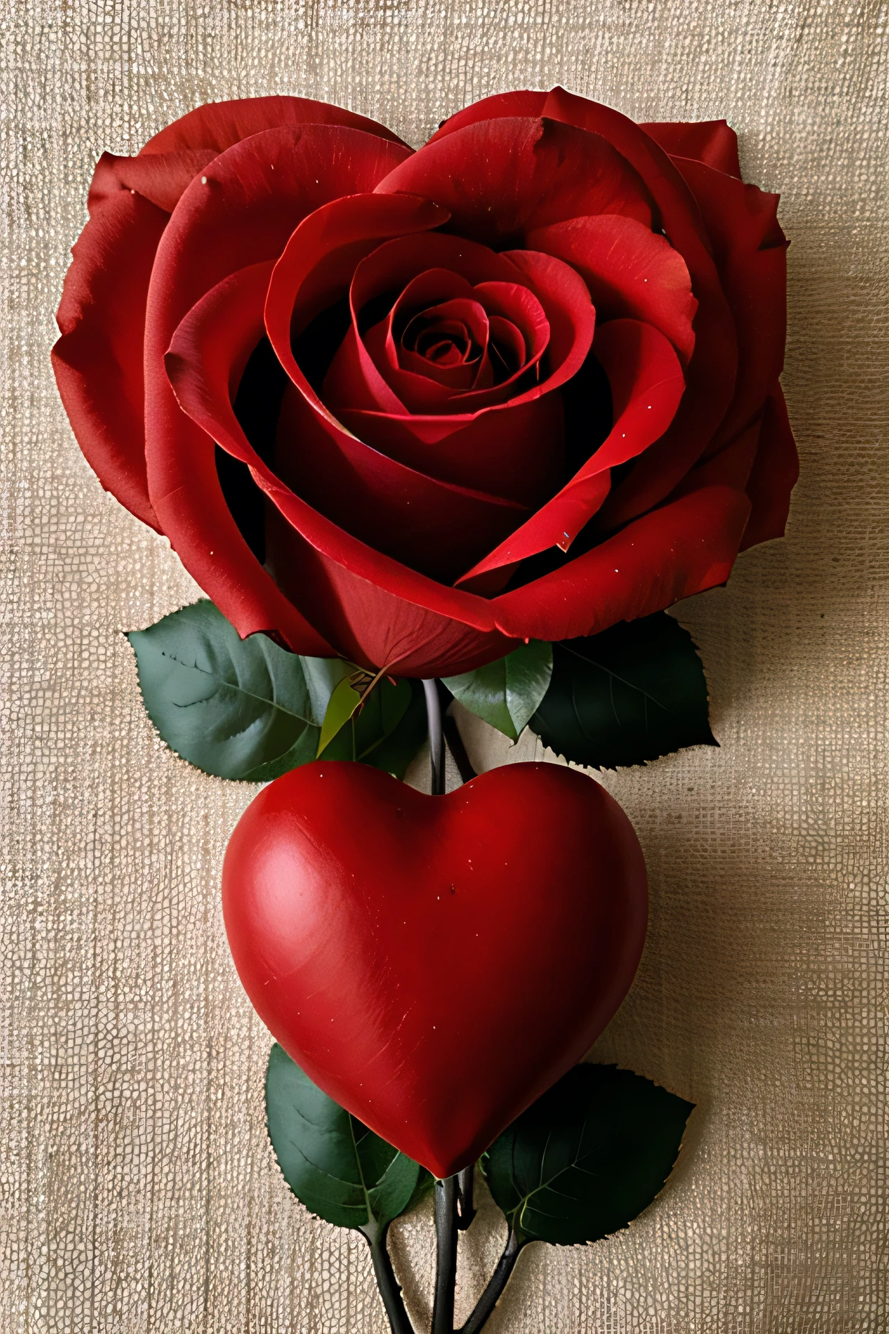 Heart and a red rose name (rosario)