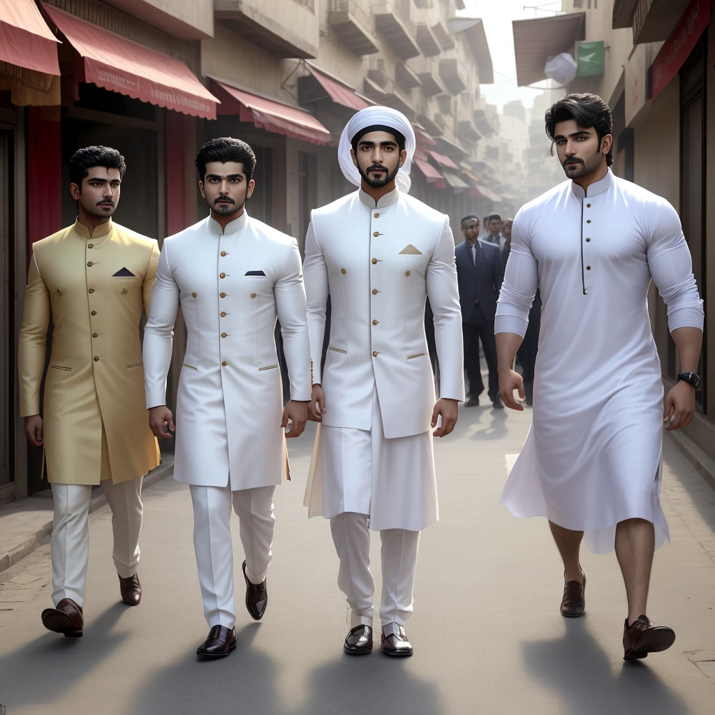 Hiritk Roshan Bollywood actor wearing Muslim boys dress walking in a street