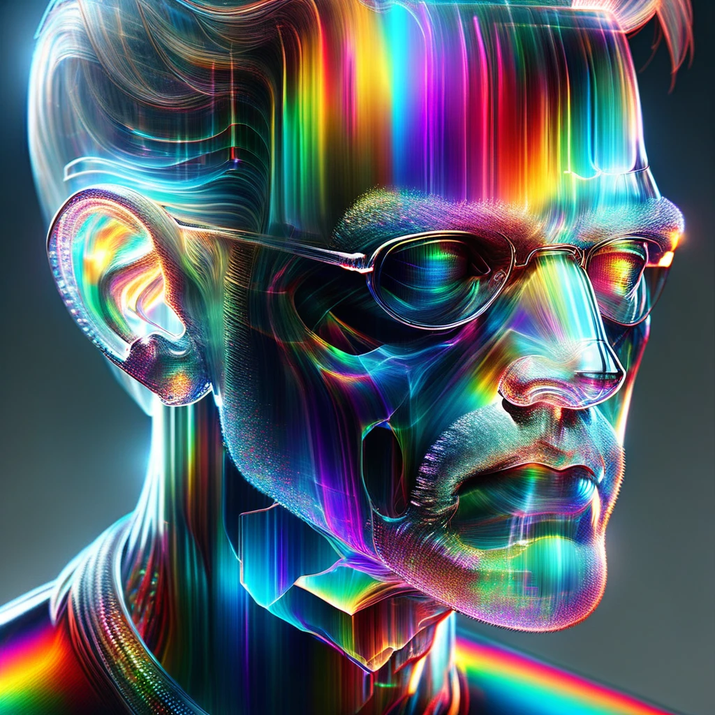 hyper detailed masterpiece, dynamic realistic digital art, incredible quality,transparentes, Larry King