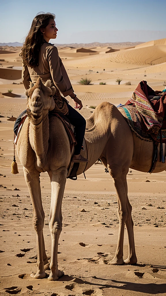 Camel walking in deserts