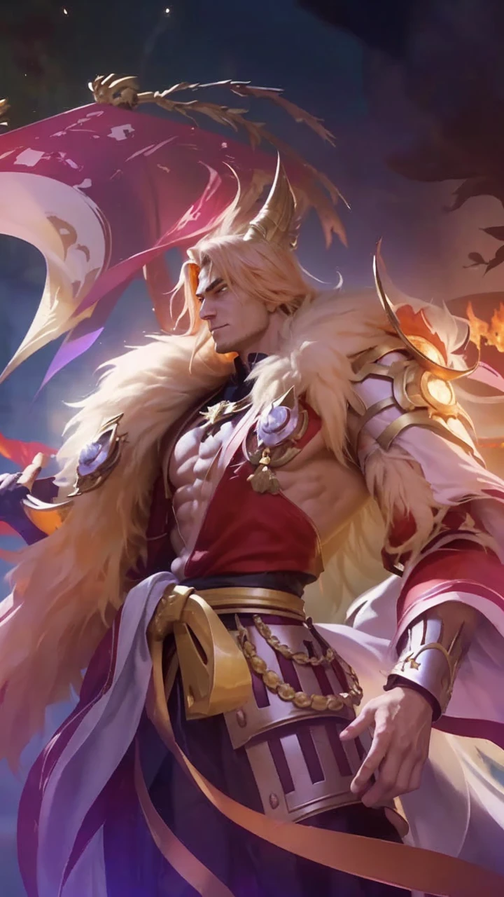 8k,A very young Fire God Boy with energy,Super handsome(Like the real thing),He looks at the audience with a fearless smile.,Orange Hair,Orange Flame Armor(Fire God Crest),Orange Flame Gauntlet(Fire God Crest),Orange Flame Leg Guards(Fire God Crest),Dark and desolate land,Photorealistic RAW photos of the highest quality。Bright colors,Rich colors, Backlight, Cinema Lighting, Film Grain, 50mm lens, Nikon D850,Realistic Skin,Fantasy art,Character Art,Ultra-high resolution,Realistic Skin,Extremely strong and defined abs,bulging muscles,Fire God Boy,Golden Eyes,Gorgeous Black God Costume(Orange flame emblem filigree),