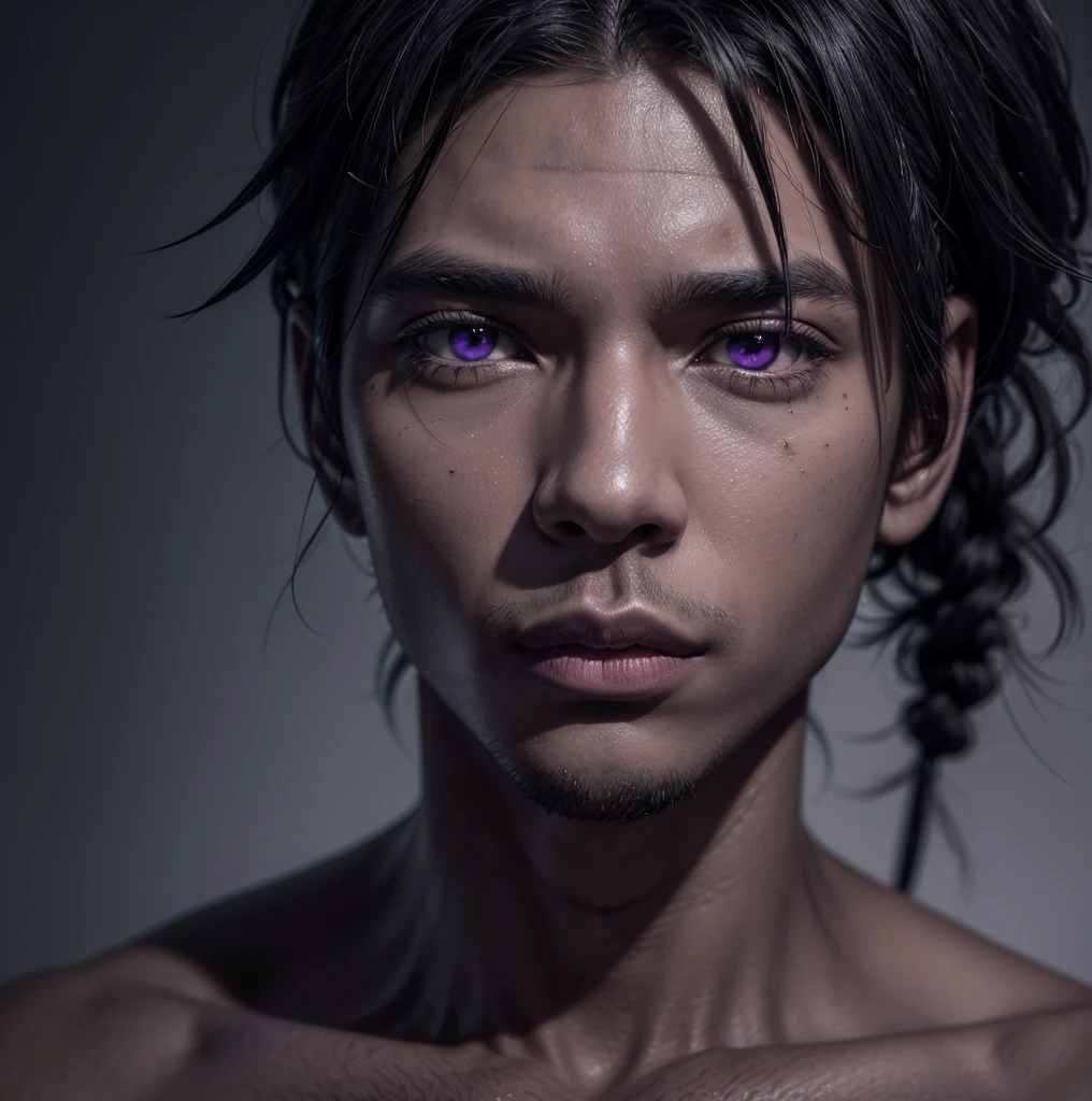((best quality)), ((work of art)), (detailed), ((phonk animation)), male charactera black god with purple eyes and he has no mouth Nei nose