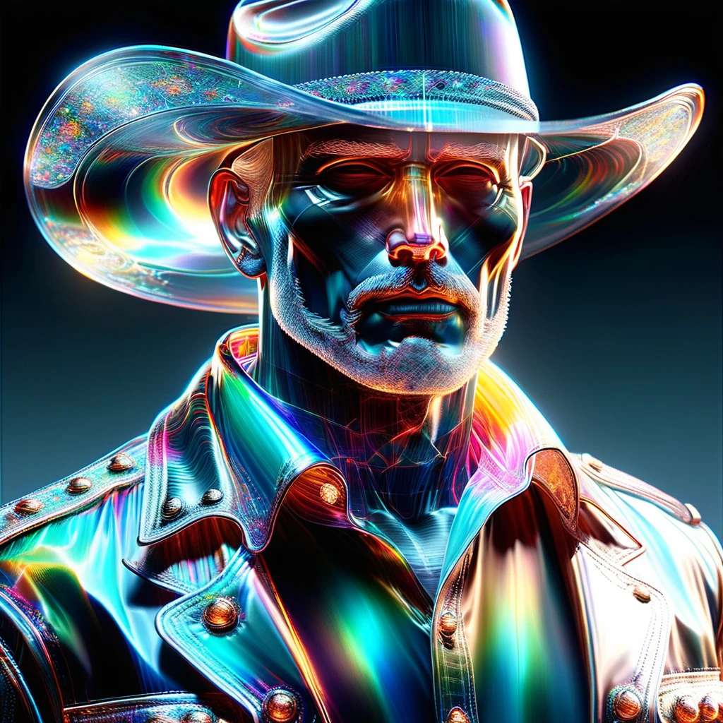 hyper detailed masterpiece, dynamic realistic digital art, incredible quality,transparentes, Lee van Cleef, Cowboy hat