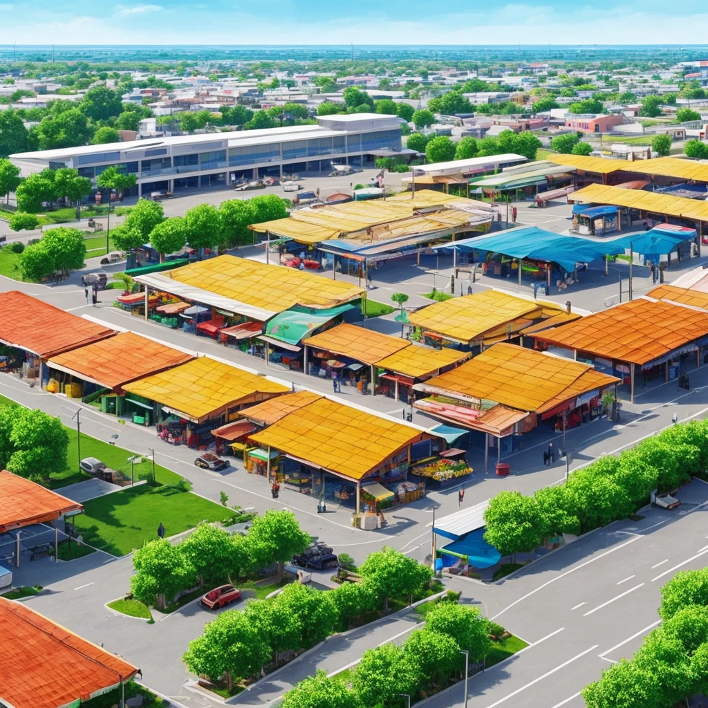 façade, front, outdoor, fruit market novel style, renpy, large environment, no people, single location, anime, scenery, horizontal view