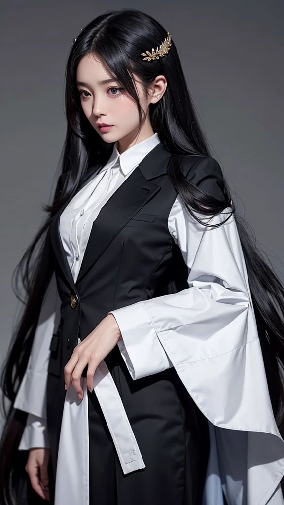 สาวสวยTwo meter long hair, long black hair, wear a suit, wear a suit over it., Turn off all buttons., (เสื้อเชิ้ตwhite), (Thai women&#39;necktieสีดำ), (military rank insignia), (กระโปรงสั้นwhite), tight, (Dynamic posts), full body, (big breasts, Thin body, small waist, hips raised, small thighs, Long legs), A gigantic rift, high-heelsสีดำ, business woman, beautiful woman, Wear a suit and tie., Short skirt, busines suitwhite, กระโปรงดินสอสั้นwhite, busines suitรัดรูป, All white outfit, Emphasize the curves of the body, (สาวสวยTwo meter long hair, my hair is very long., extra long hair, long black hair), busines suit, (Italian style suit, two button suit), (italian dress, white สูท, Set of two buttons), (Women's Suit, women&#39;s business suit, white), (สูทผู้หญิงwhite), (เสื้อเชิ้ตwhite), necktie, (necktieสั้นสีดำ, necktieสีดำ, necktieผอม, ถักnecktie), (military rank insignia), (Short pencil skirtwhite), (Dynamic posts), full body, (A gigantic rift), (big breasts, Thin body, small waist, hips raised, small thighs, Long legs), high-heelsสีดำ, (Short pencil skirt, white), Wearing a suit for a business woman, (Wearing a white businesสูท, busines suitหญิงwhite), (tight, military regalia, เสื้อwhite, กระโปรงwhite), Long legs, (black shoes), (Two gold สูท buttons, Two meter long hair, Form-fitting suit, เสื้อสูทwhiteทรงธรรมดารัดรูป), (black shoes, high-heels), (stand, walk, elegant posture, Dynamic posts), short dress, earring, garden, modeling, ภาพfull body, เหมือนfull body