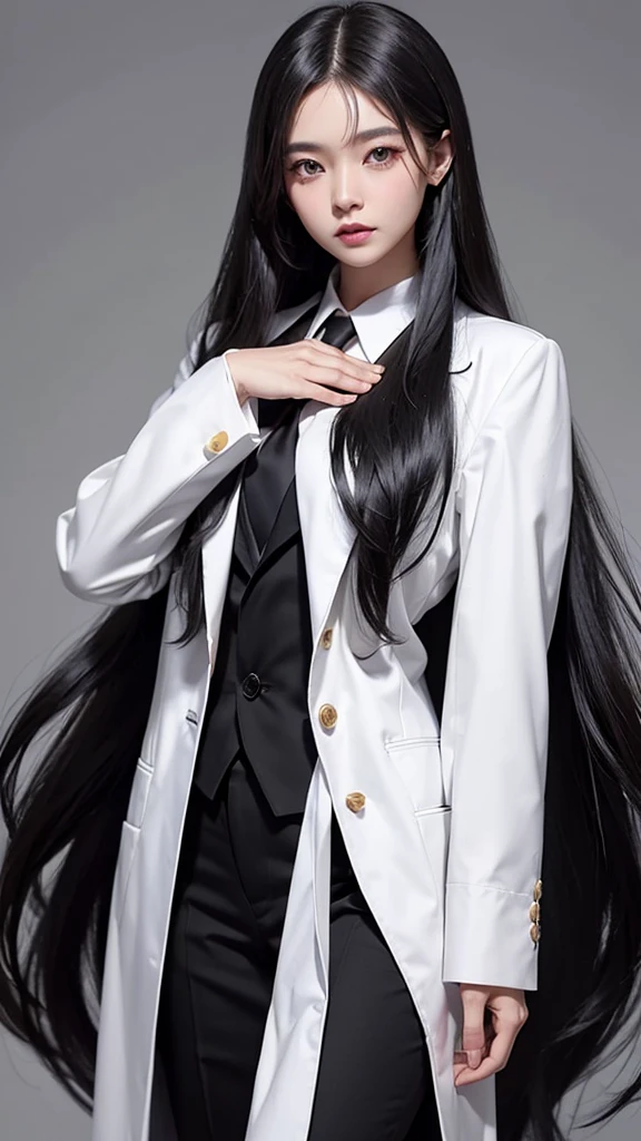 สาวสวยTwo meter long hair, long black hair, wear a suit, wear a suit over it., Turn off all buttons., (เสื้อเชิ้ตwhite), (Thai women&#39;necktieสีดำ), (military rank insignia), (กระโปรงสั้นwhite), tight, (Dynamic posts), full body, (big breasts, Thin body, small waist, hips raised, small thighs, Long legs), A gigantic rift, high-heelsสีดำ, business woman, beautiful woman, Wear a suit and tie., Short skirt, busines suitwhite, กระโปรงดินสอสั้นwhite, busines suitรัดรูป, All white outfit, Emphasize the curves of the body, (สาวสวยTwo meter long hair, my hair is very long., extra long hair, long black hair), busines suit, (Italian style suit, two button suit), (italian dress, white สูท, Set of two buttons), (Women's Suit, women&#39;s business suit, white), (สูทผู้หญิงwhite), (เสื้อเชิ้ตwhite), necktie, (necktieสั้นสีดำ, necktieสีดำ, necktieผอม, ถักnecktie), (military rank insignia), (Short pencil skirtwhite), (Dynamic posts), full body, (A gigantic rift), (big breasts, Thin body, small waist, hips raised, small thighs, Long legs), high-heelsสีดำ, (Short pencil skirt, white), Wearing a suit for a business woman, (Wearing a white businesสูท, busines suitหญิงwhite), (tight, military regalia, เสื้อwhite, กระโปรงwhite), Long legs, (black shoes), (Two gold สูท buttons, Two meter long hair, Form-fitting suit, เสื้อสูทwhiteทรงธรรมดารัดรูป), (black shoes, high-heels), (stand, walk, elegant posture, Dynamic posts), short dress, earring, garden, modeling, ภาพfull body, เหมือนfull body