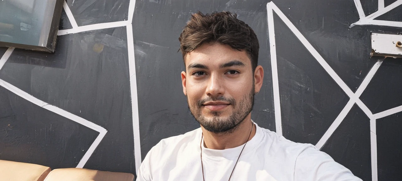 Realistic amateur photo posted to facebook , handsome men , street
