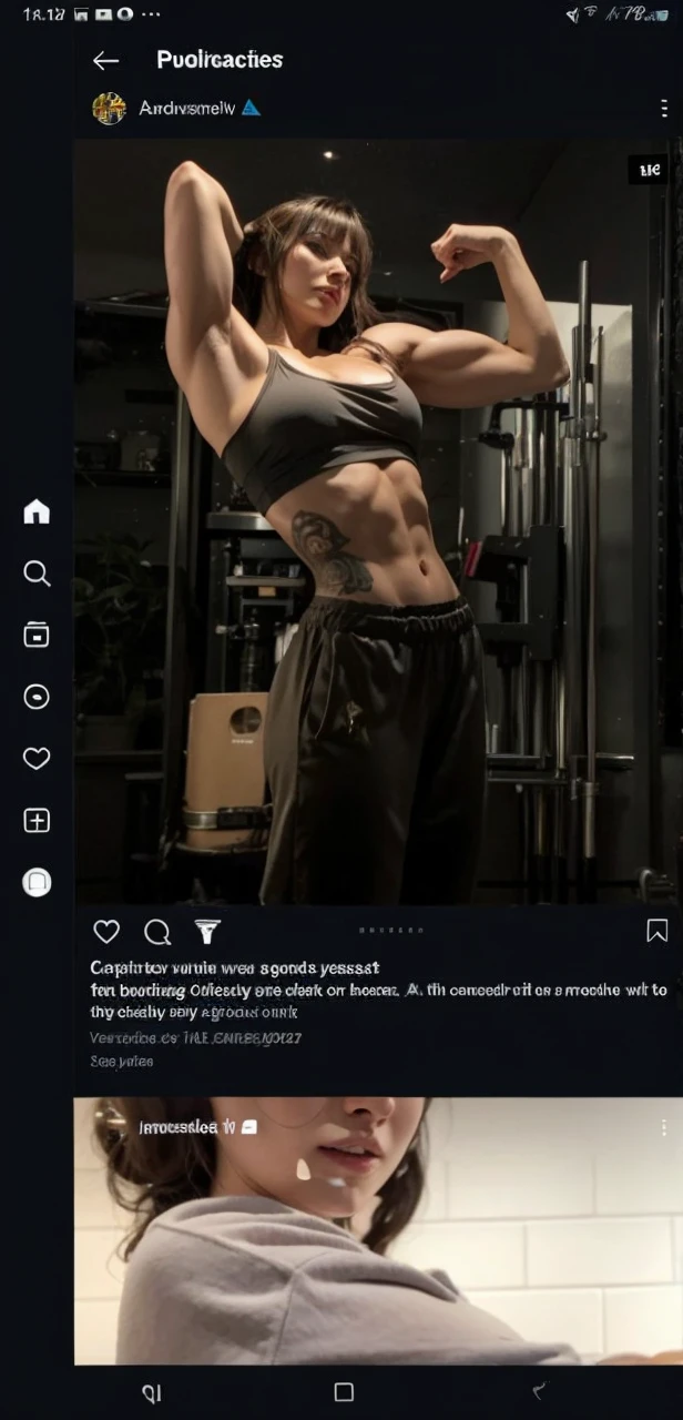 Sexy girl huge breasts with abs