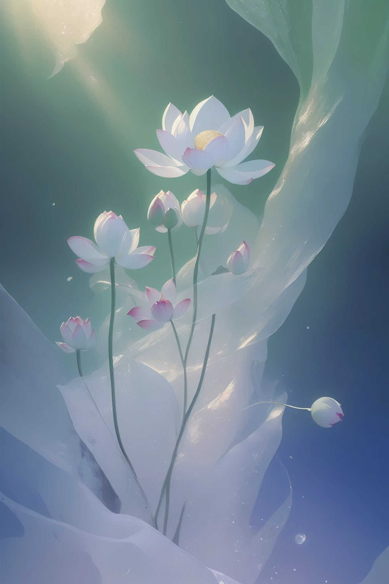 high resolution, Extremely detailed, (1 girl:1.3),(lotus) BREAK sunshine, reverberation, Experimental photography, Surreal contrasts, Eye-Catching Visuals, Artistic abstraction, Breaking the art of cutting, Layered contours, Complex Mode, Exquisite craftsmanship, shadow play, Depth and size, Creative Expression, break art, Frozen sculpture, translucent形式, short-lived beauty, Crystal structure, Exquisite craftsmanship, touch, Broken Green Eyes,Body Glow,glowing lines,Fluorescence,Glow Example,Sample tracking,flash,萤Light Particles,Backlight,translucent,Light Particles
