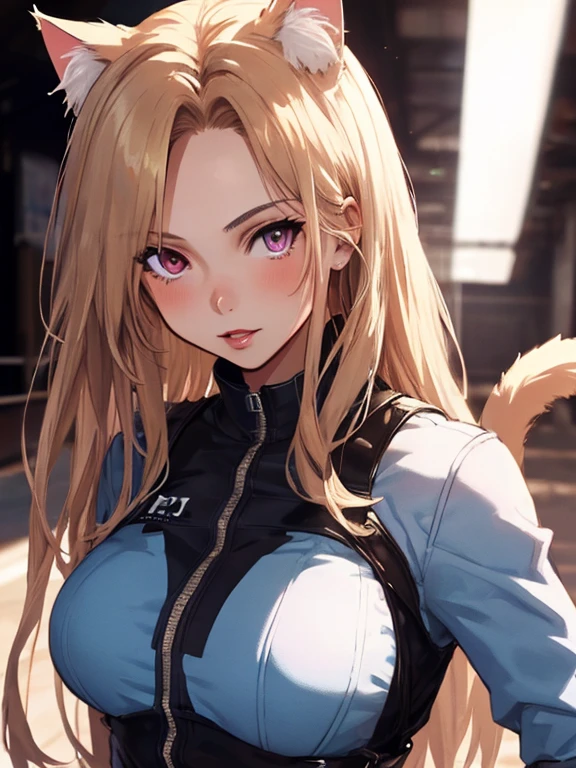Cat girl, android１８Number, (masterpiece), highest quality, 1girl, uhd, retina, masterpiece, ccurate, anatomically correct, textured skin, super detail, high details, high quality, best quality, highres, 4K