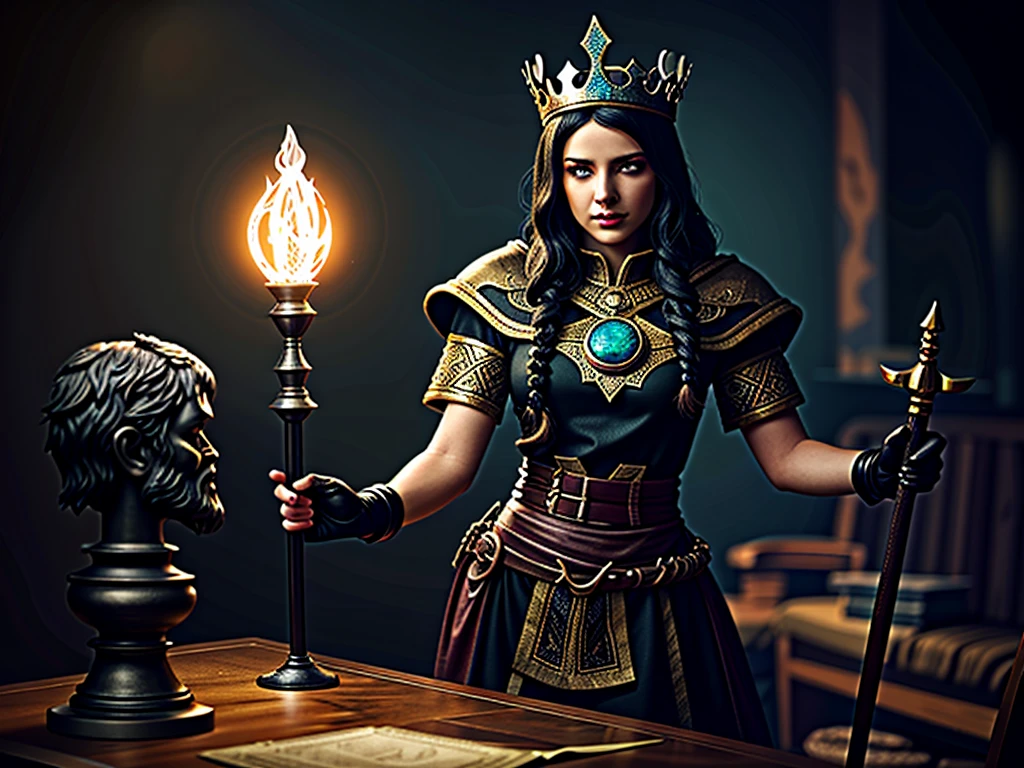 black oil crown being held black ichor, sickly light, magic item, antique crown, digital painting, fantasy art, dungeons and dragons, pathfinder cover art, D&D, magic the gathering, stylized