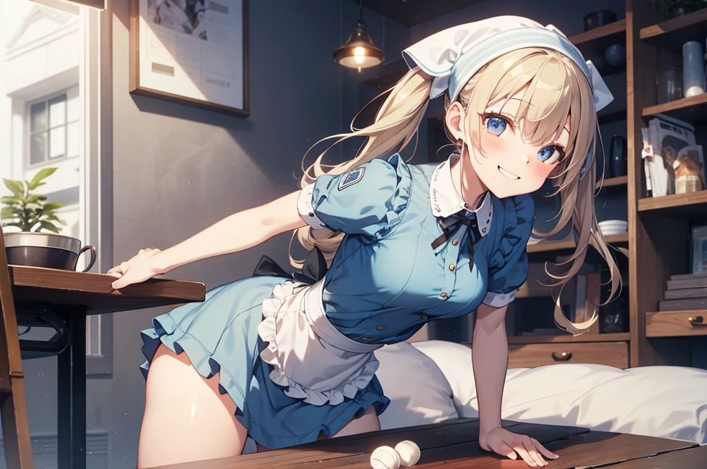 nswf,(Tabletop, Highest quality:1.2), Cowboy Shot, alone, One Girl, Kaho Hyuga, smile, View your viewers, Holding Tray, Twin tails, Head scarf, Maid, Frills, Blue Shirt, Waist apron, puffy short sleeve, Blue Skirt, Thighs Thighs Thighs Thighs, White glow, One Girl, Sex, On the bed, throw, , Mission Grab, Missionaries, Tabletop, Highest quality,Mission Grab,Doggie Grab,kawashiro nitori２０Old Man、((hetero))、intercourse with a man、doggystyle 、clothed sex,,A man grabs a woman&#39;s buttocks from behind、For men, only the body is drawn