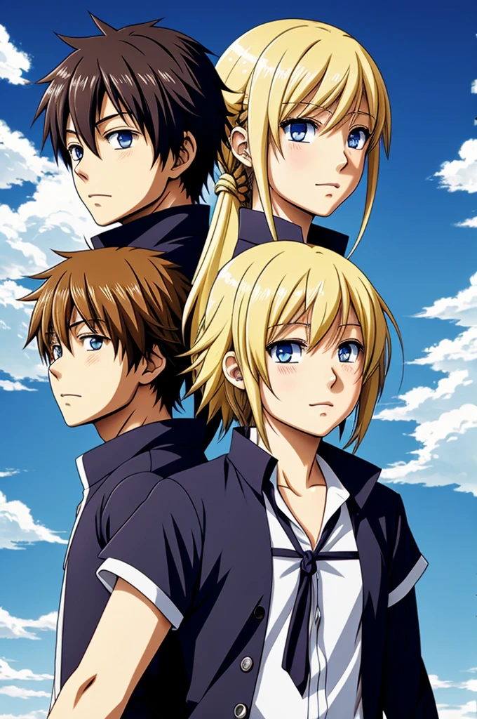 two brothers, a sister, anime