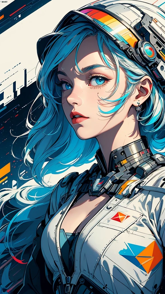 (((masterpiece, highest quality))),(((solo:1.2))),(((1girl:1.2))),32k wallpaper, very detailed, poster, vintage science fiction,(((((geometric cinematic movie poster))))), (bauhaus), shape,(((abstract))),(mid century modern),movie poster,(((((portfolio))))),(((((Close-up))))),(((((bust up))))),((((more various angle)))),(((highlight))),Vast landscape,((((heterochromia)))),(((complete. detailed face))),(((Extremely talented))),(((most complecated machine))),Colorful color scheme