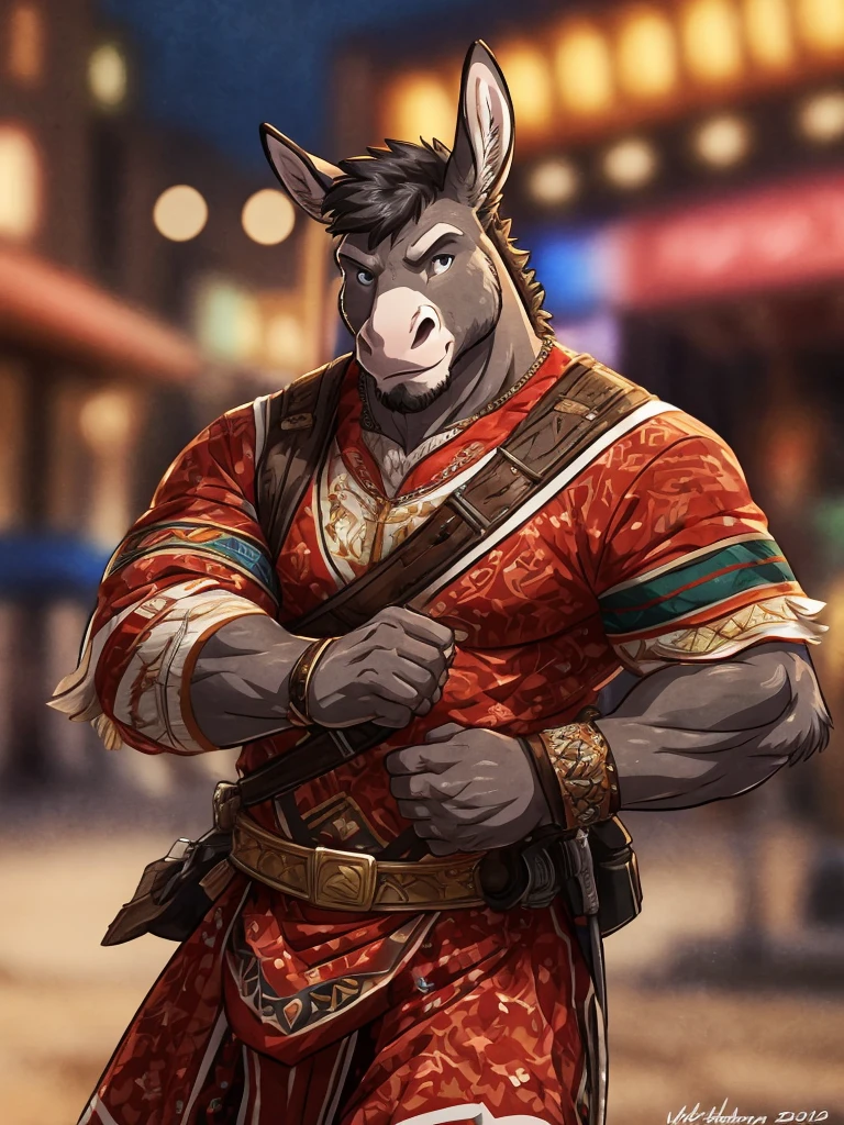 Anthropological Donkey, 4K, High resolution, best quality, posted on e621, alone, Anthroposophical body, masculine, adult, masculine, , correct anatomy, (symbol), (blurred background, blurred background:1.2), (by wfa:1), (von Taran Fiddler:0.5), young, dynamic pose, portrait, close to the upper body
