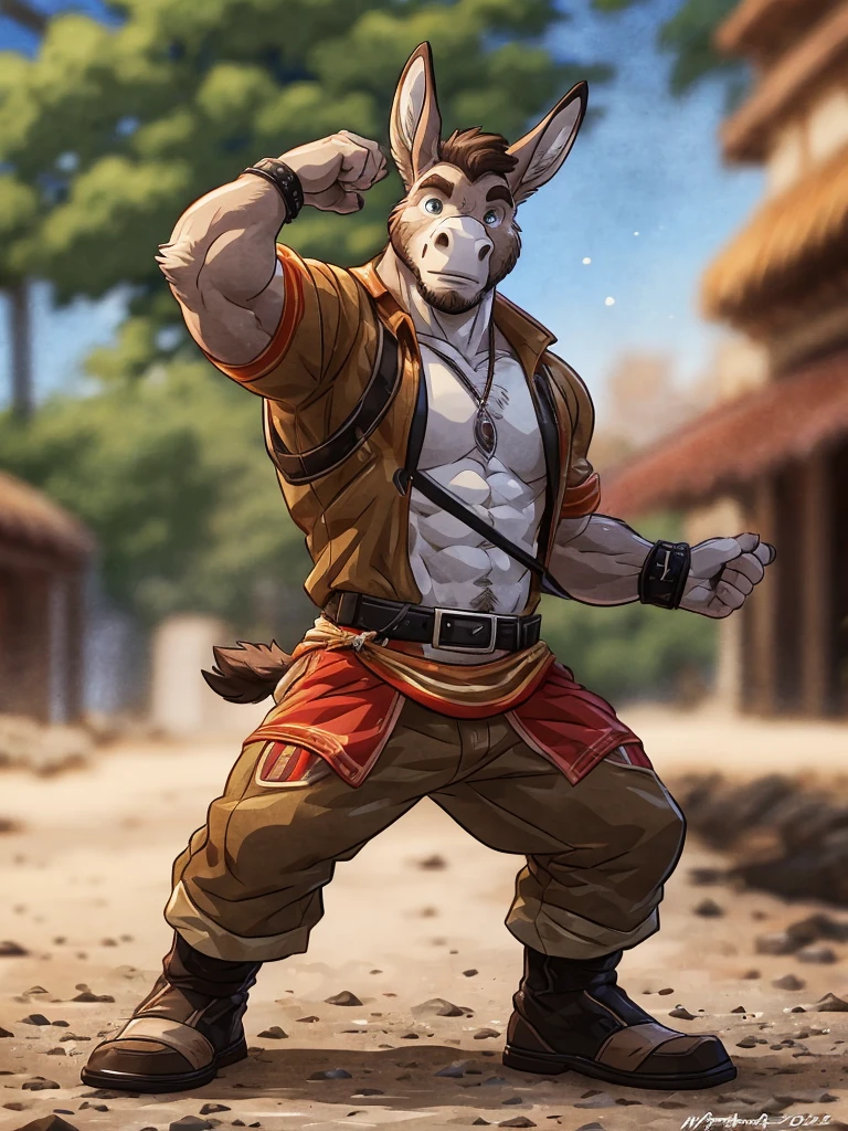 Anthropological Donkey, 4K, High resolution, best quality, posted on e621, alone, Anthroposophical body, masculine, adult, masculine, , correct anatomy, (symbol), (blurred background, blurred background:1.2), (by wfa:1), (von Taran Fiddler:0.5), young, dynamic pose, portrait, close to the upper body