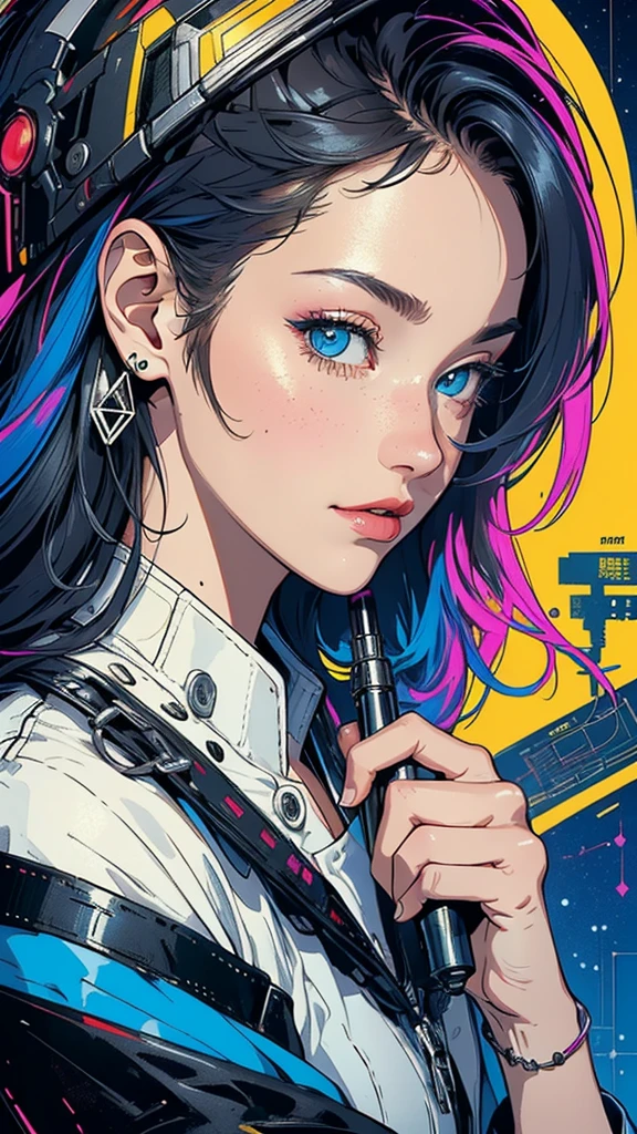 (((masterpiece, highest quality))),(((solo:1.2))),(((1girl:1.2))),32k wallpaper, very detailed, poster, vintage science fiction,(((((geometric cinematic movie poster))))), (bauhaus), shape,(((abstract))),(mid century modern),movie poster,(((((portfolio))))),(((((Close-up))))),(((((bust up))))),((((more various angle)))),(((highlight))),Vast landscape,((((heterochromia)))),(((complete. detailed face))),(((Extremely talented))),(((most complecated machine))),Colorful color scheme