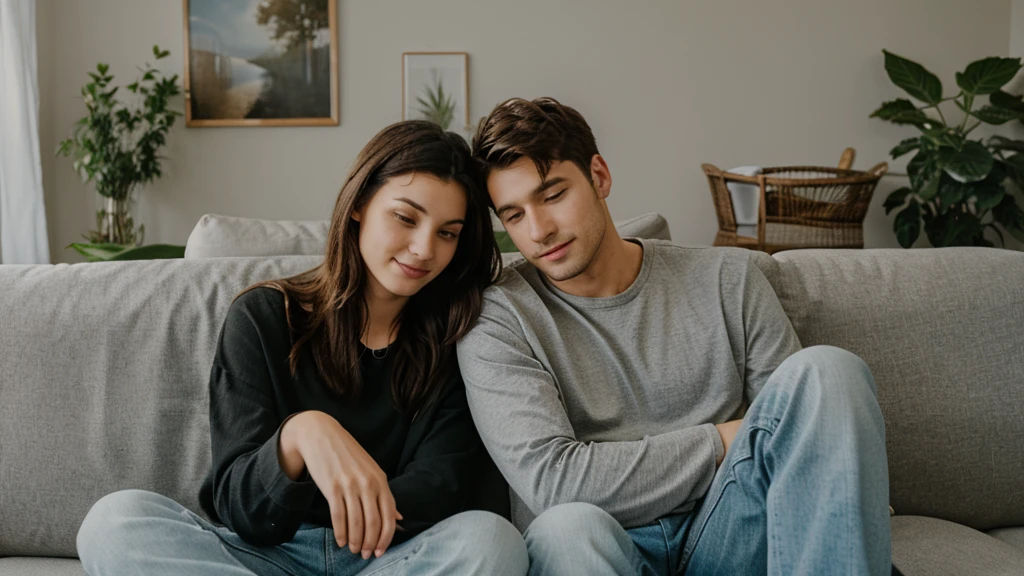 couple sitting on couch- romance
