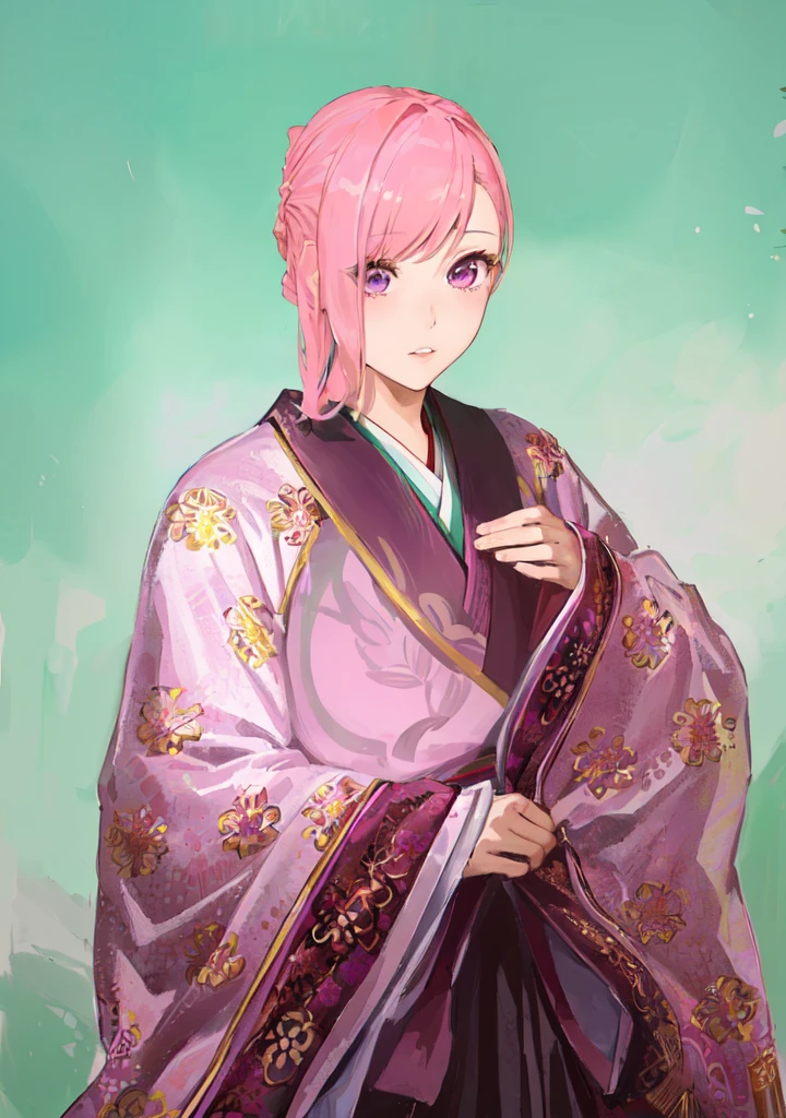 Pink Hair、Anime girl in purple dress,, Sakura Haruno, ((Wearing noble robes)), Goto Indian Summer, Sakura Haruno, Produced in collaboration with Anime Painter Studio, Inspired by Nishikawa Sukenobu, Glorious Makami, inspired by Eizan Kikukawa, Wearing Kimono, Yaoi Haruma, Wearing Kimono,big ,huge ,sex body,Three Kingdoms,Dynasty Warriors,Chinese style,Hanfu,Huge Breasts