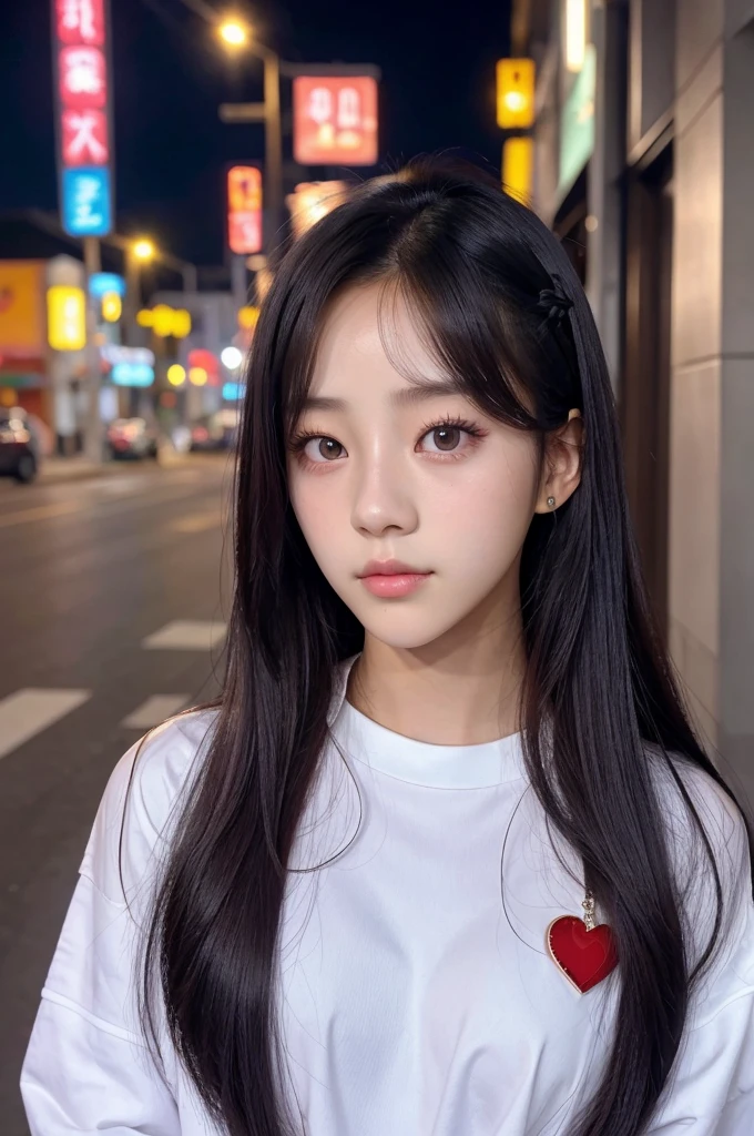 Jisoo future  Beautiful korean girl at age 18. Night time , detailed face , nice hairstyle , eyes like jisoo, heart shape lip like jisoo , skin colour like jisoo, basic jawline, naturally beautifully , different pose, hair like jisoo