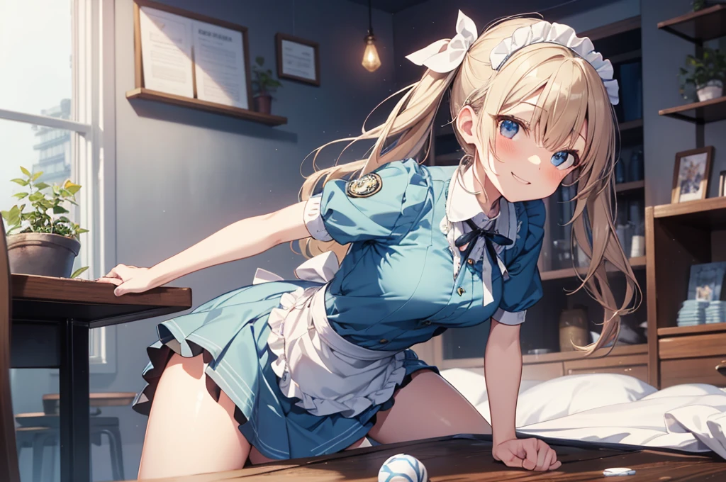 nswf,(Tabletop, Highest quality:1.2), Cowboy Shot, alone, One Girl, Kaho Hyuga, smile, View your viewers, Holding Tray, Twin tails, Head scarf, Maid, Frills, Blue Shirt, Waist apron, puffy short sleeve, Blue Skirt, Thighs Thighs Thighs Thighs, White glow, One Girl, Sex, On the bed, throw, , Mission Grab, Missionaries, Tabletop, Highest quality,Mission Grab,Doggie Grab,kawashiro nitori２０Old Man、((hetero))、intercourse with a man、doggystyle 、clothed sex,,A man grabs a woman&#39;s buttocks from behind、For men, only the body is drawn